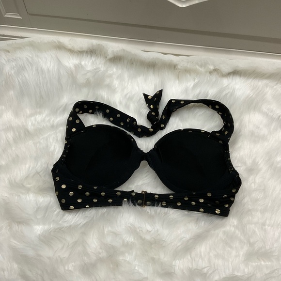 Victorias Secret Bombshell Black and Gold Polka Dot Bikini Top - Picture 5 of 8